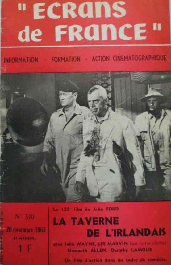 ECRANS DE FRANCE magazine side cover Issue 310 20 November 1963
