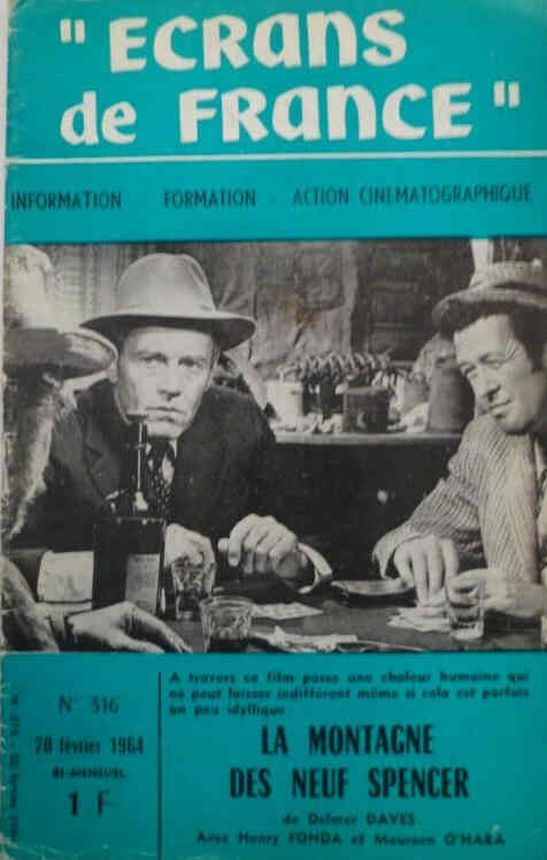ECRANS DE FRANCE magazine side cover Issue 316 20 February 1964