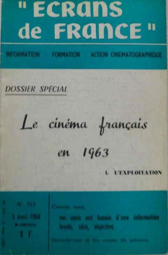 ECRANS DE FRANCE magazine side cover Issue 317 5 March 1964