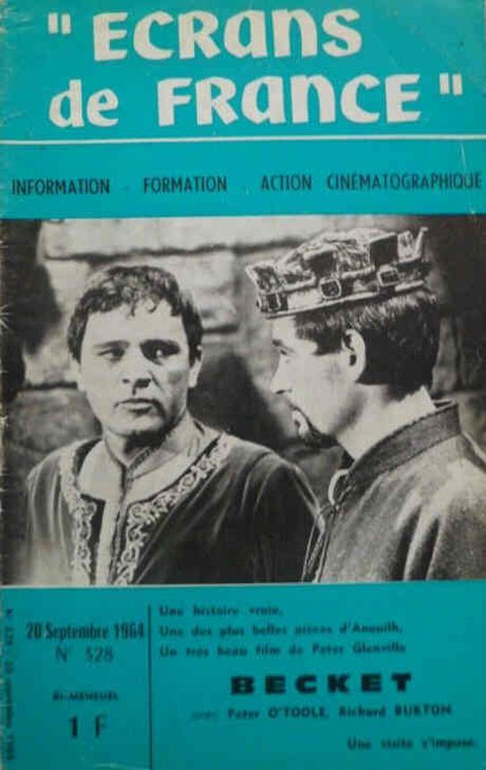ECRANS DE FRANCE magazine side cover Issue 328 20 September 1964