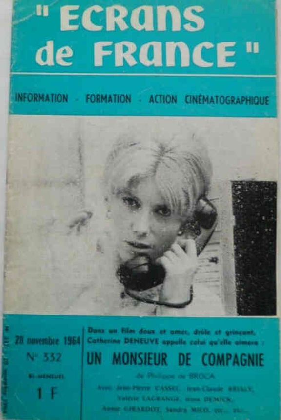ECRANS DE FRANCE magazine side cover Issue 332 20 November 1964
