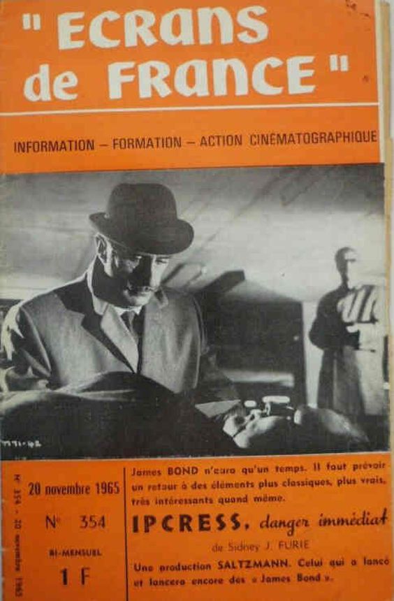 ECRANS DE FRANCE magazine side cover Issue 354 20 November 1965