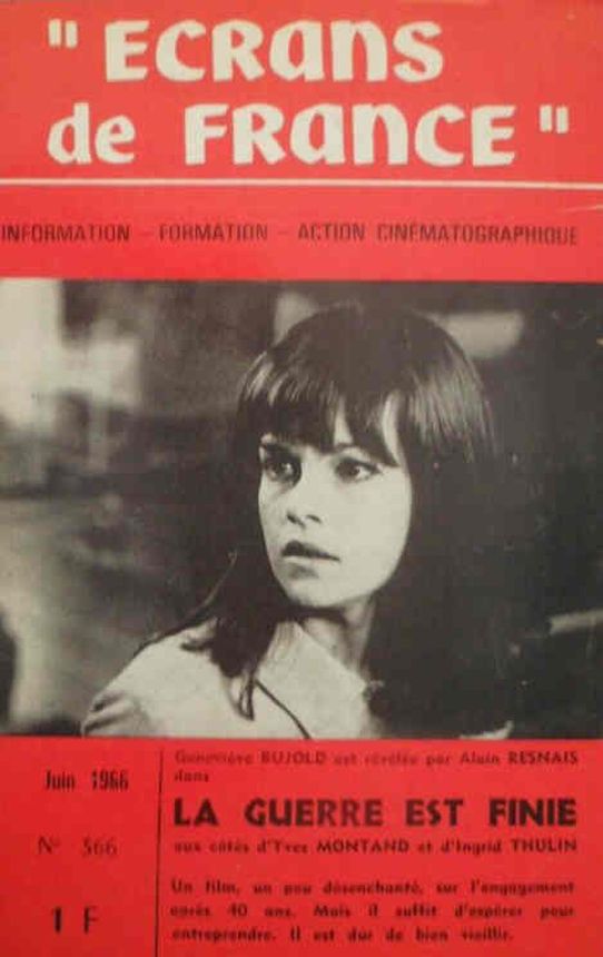 ECRANS DE FRANCE magazine side cover Issue 366  June 1966