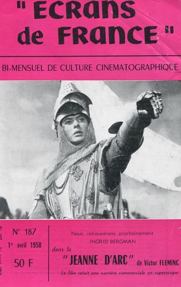 ECRANS DE FRANCE magazine side cover Issue 187 1 April 1958