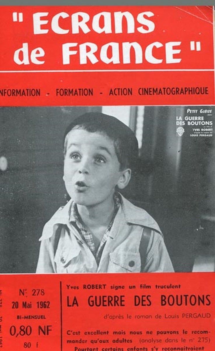 ECRANS DE FRANCE magazine side cover Issue 278 20 May 1962