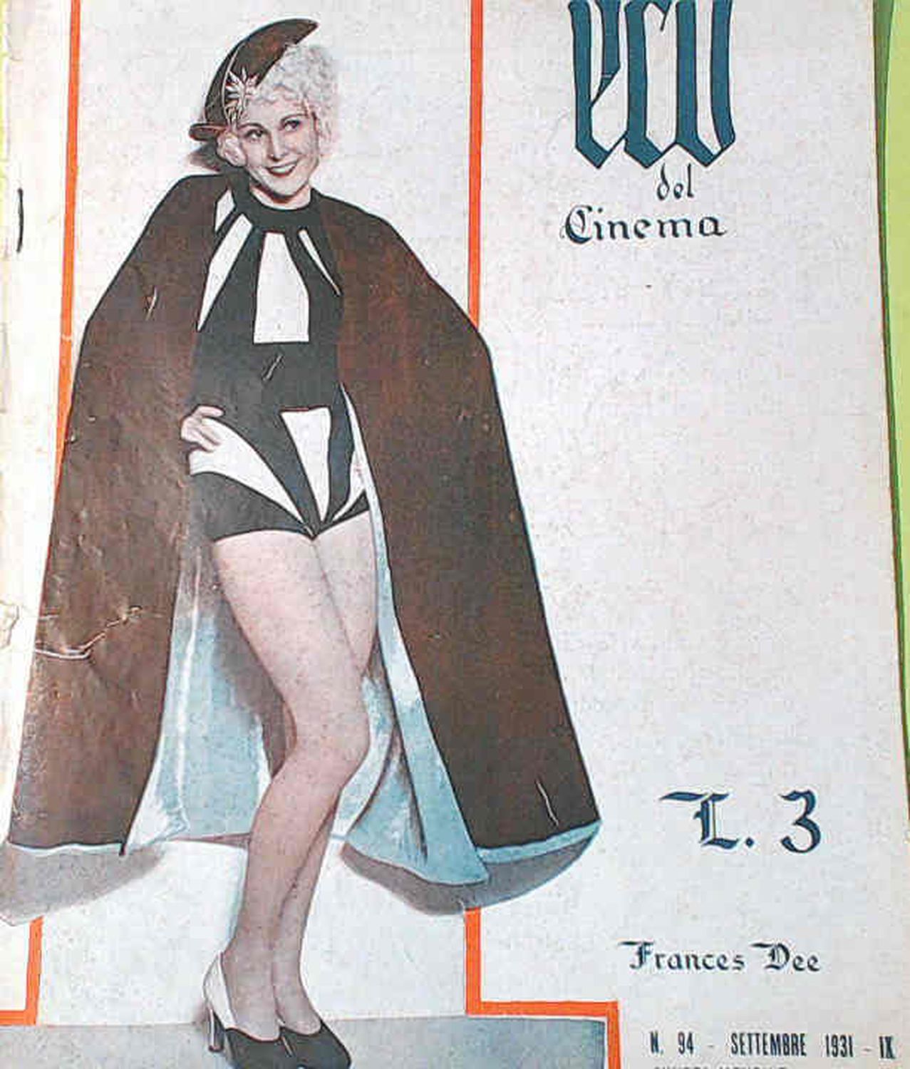 ECO DEL CINEMA magazine side cover Issue 94  September 1931
