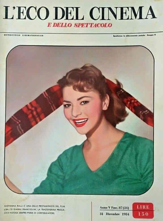 ECO DEL CINEMA E DELLO SPETTACOLO magazine side cover Issue 87 31 December 1954