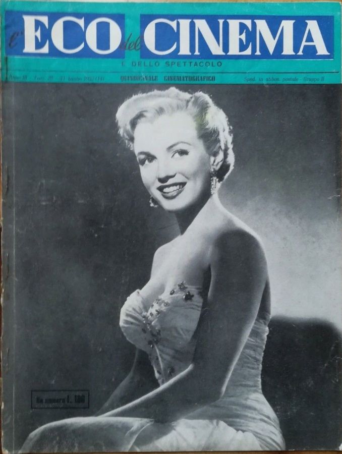 ECO DEL CINEMA E DELLO SPETTACOLO magazine side cover Issue 28? July 1952