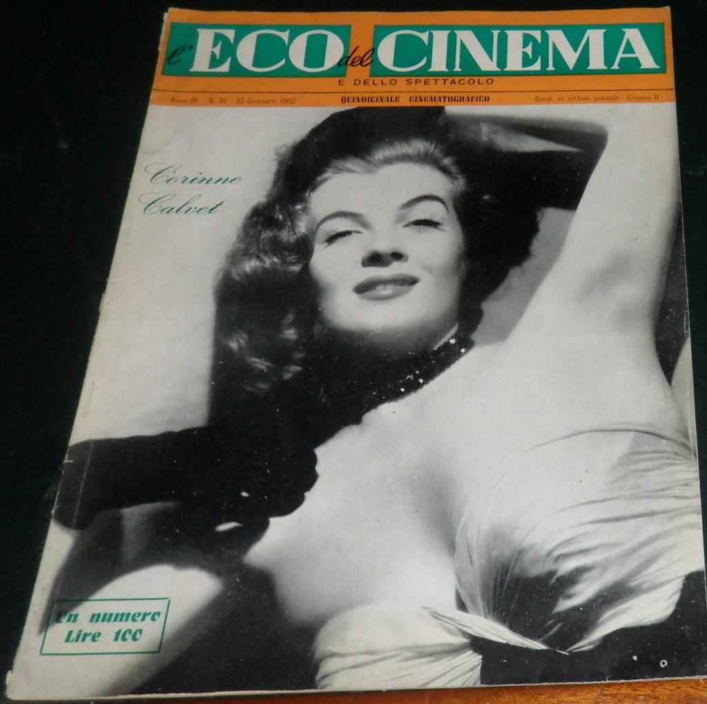 ECO DEL CINEMA E DELLO SPETTACOLO magazine side cover Issue 16 15 January 1952