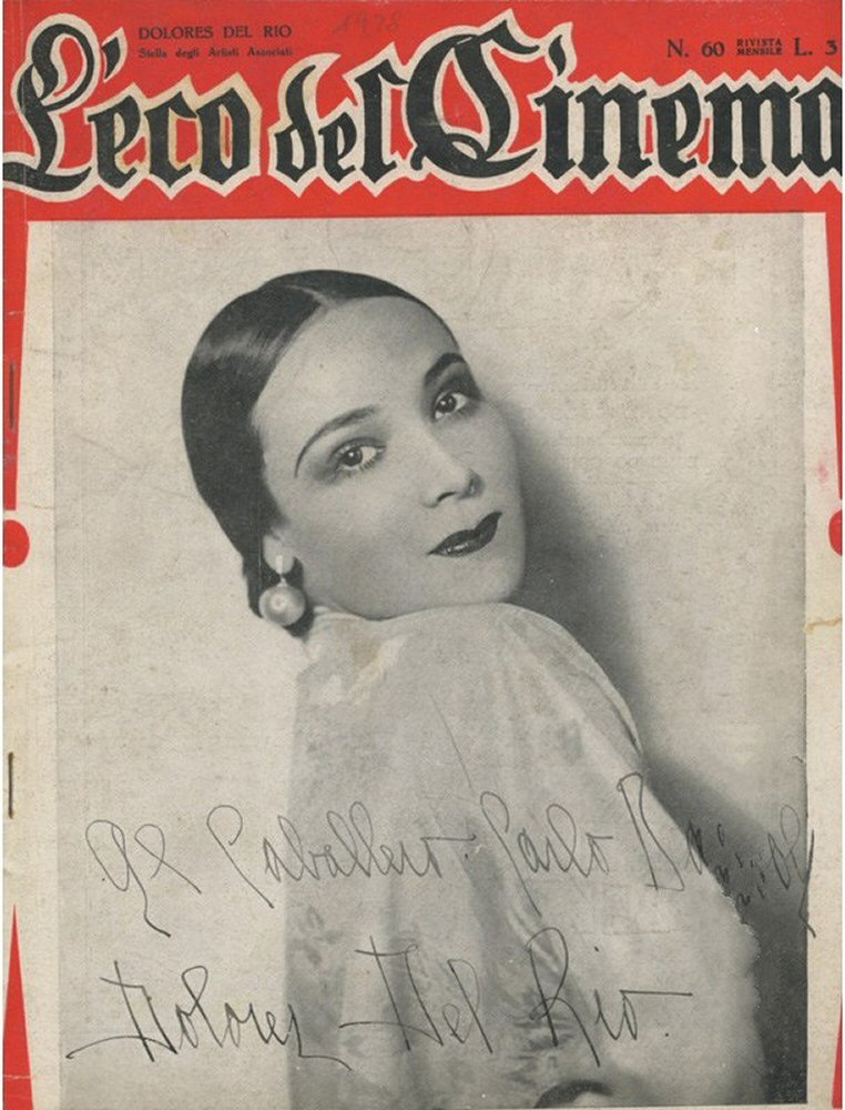 ECO DEL CINEMA magazine side cover Issue 60  November 1928