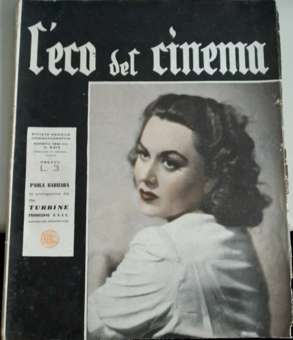 ECO DEL CINEMA magazine side cover Issue 213  August 1941
