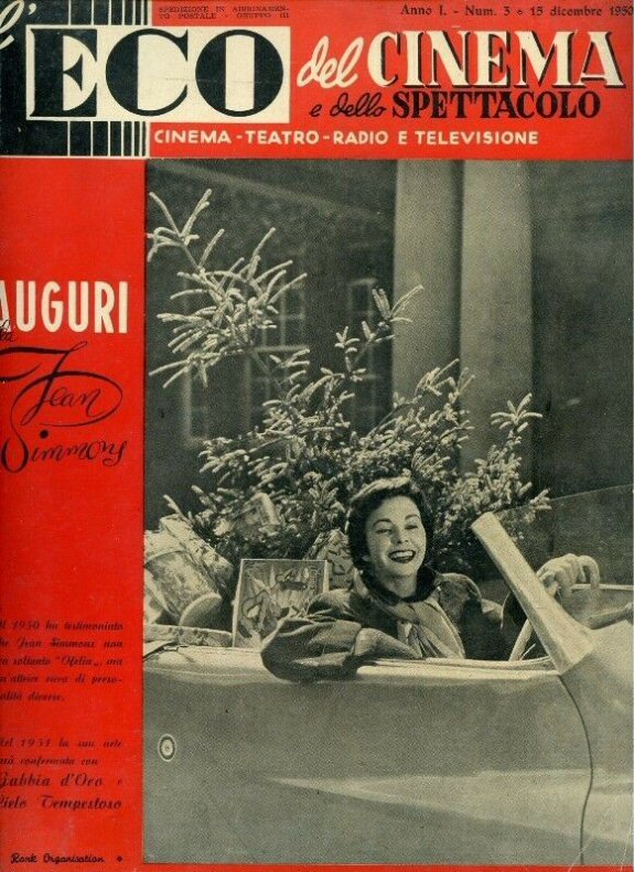 ECO DEL CINEMA E DELLO SPETTACOLO magazine side cover Issue 3  December 1950