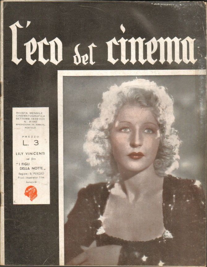 ECO DEL CINEMA magazine side cover Issue 190  September 1939
