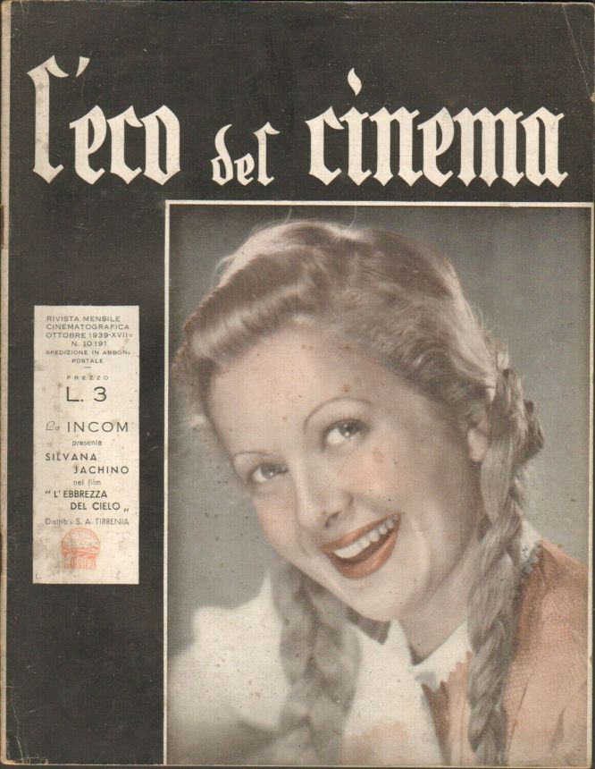 ECO DEL CINEMA magazine side cover Issue 191  October 1939
