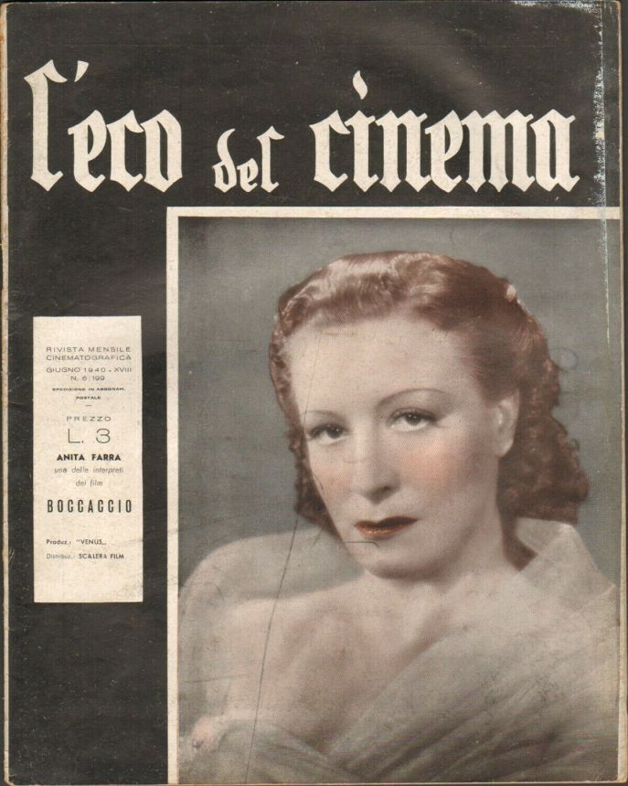 ECO DEL CINEMA magazine side cover Issue 199  June 1940