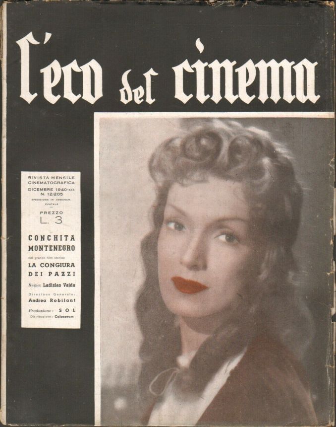 ECO DEL CINEMA magazine side cover Issue 205  December 1940