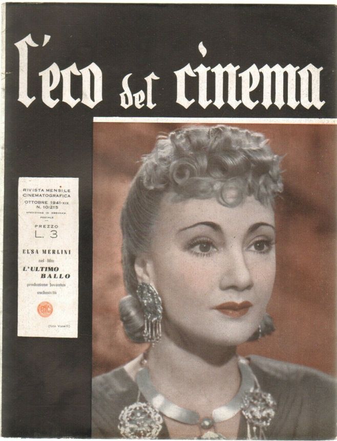 ECO DEL CINEMA magazine side cover Issue 215  October 1941
