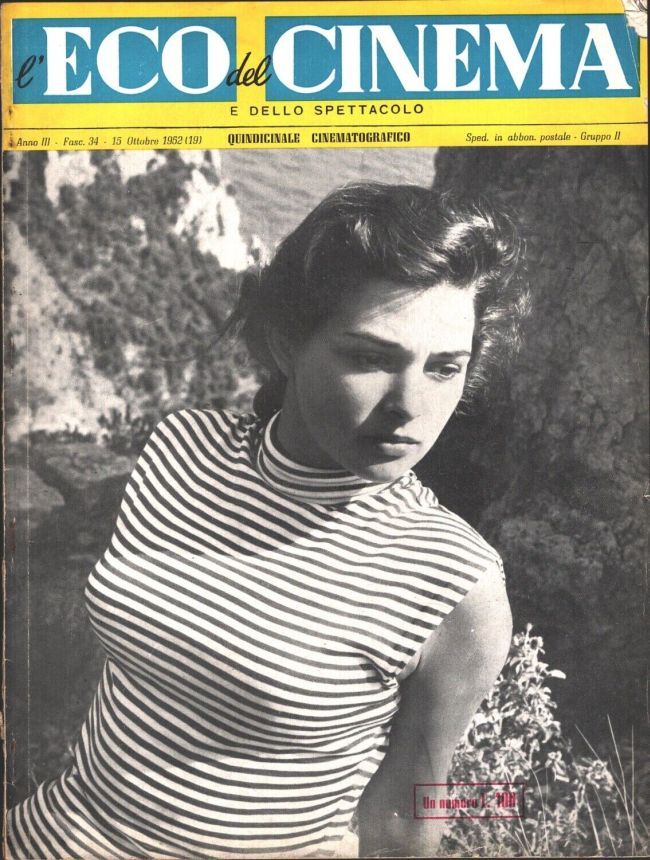 ECO DEL CINEMA E DELLO SPETTACOLO magazine side cover Issue 34 15 October 1952