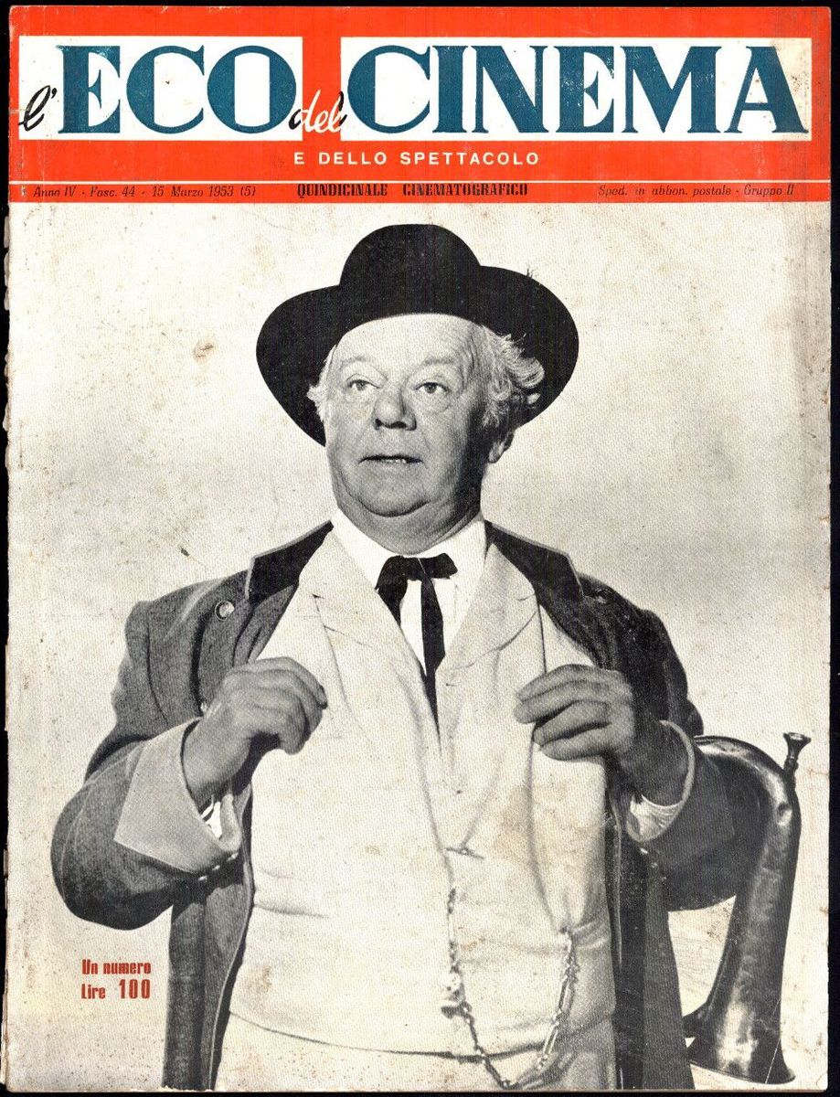 ECO DEL CINEMA E DELLO SPETTACOLO magazine side cover Issue 44 15 March 1953