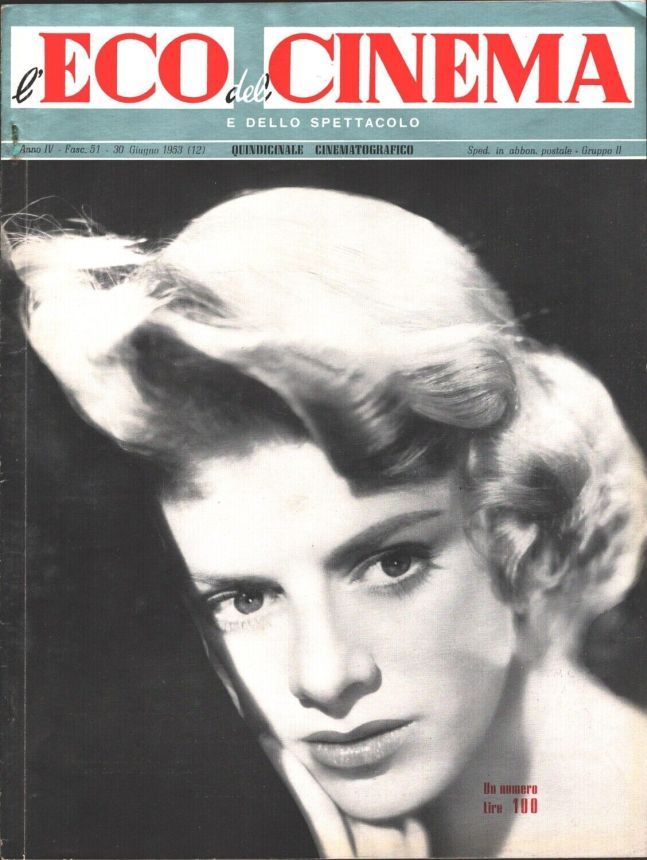 ECO DEL CINEMA E DELLO SPETTACOLO magazine side cover Issue 51 30 June 1953