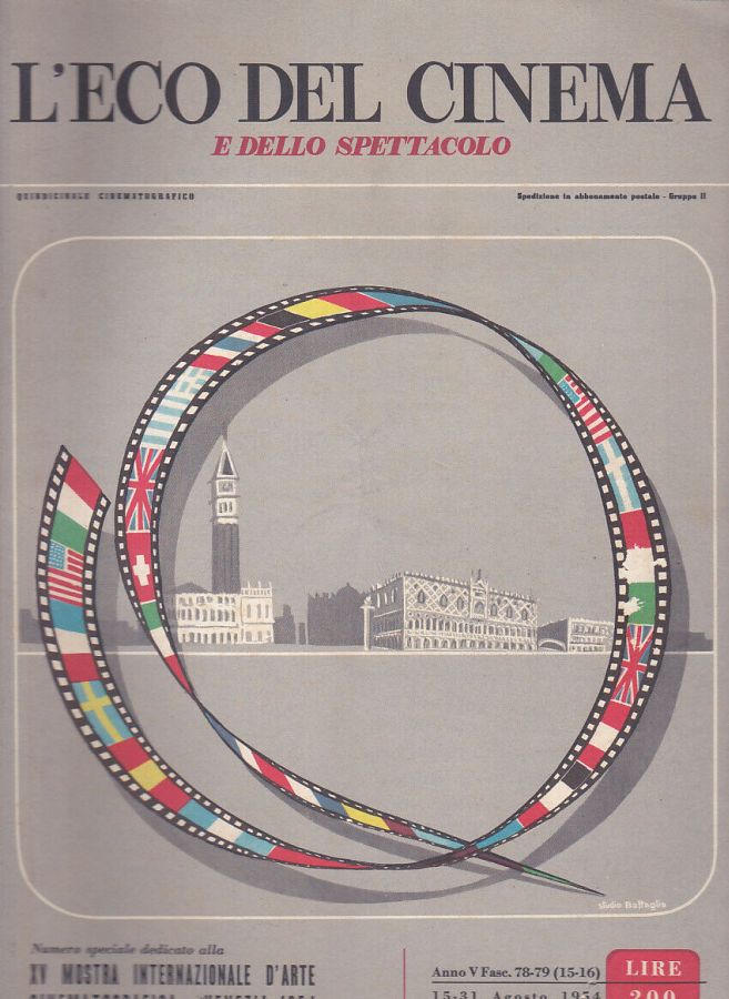 ECO DEL CINEMA E DELLO SPETTACOLO magazine side cover Issue 78-9   1954