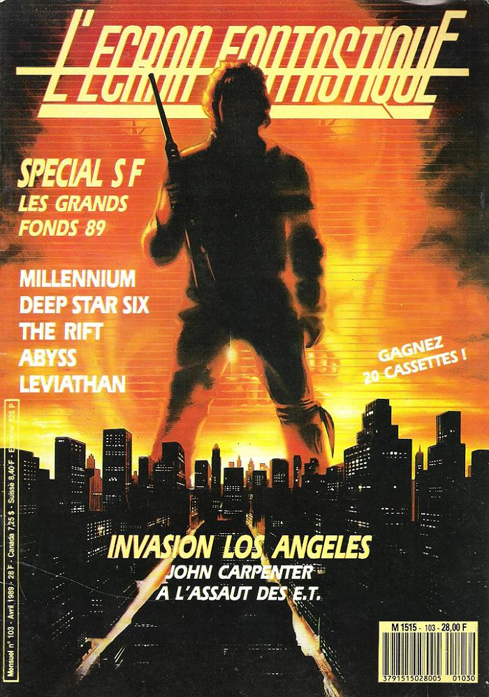 ECRAN FANTASTIQUE | L magazine side cover Issue 103 April 1989