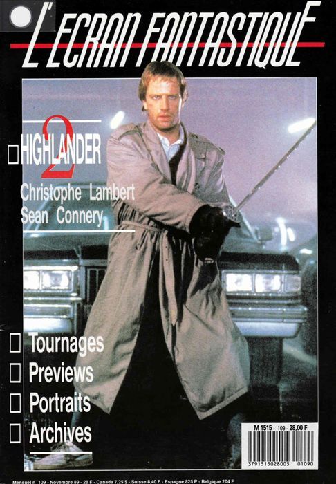 ECRAN FANTASTIQUE | L magazine side cover Issue 109 November 1989