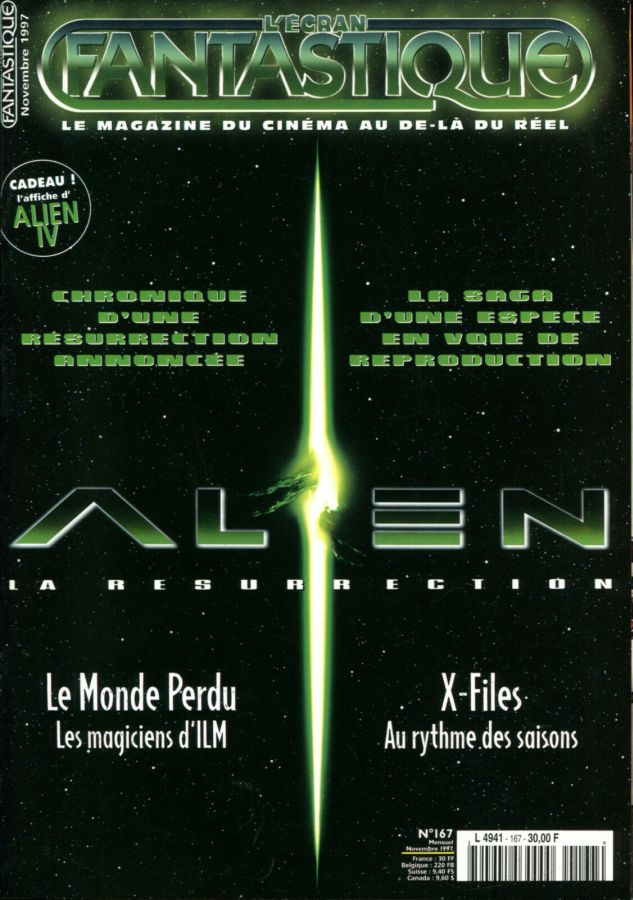 ECRAN FANTASTIQUE | L magazine side cover Issue 167 November 1997