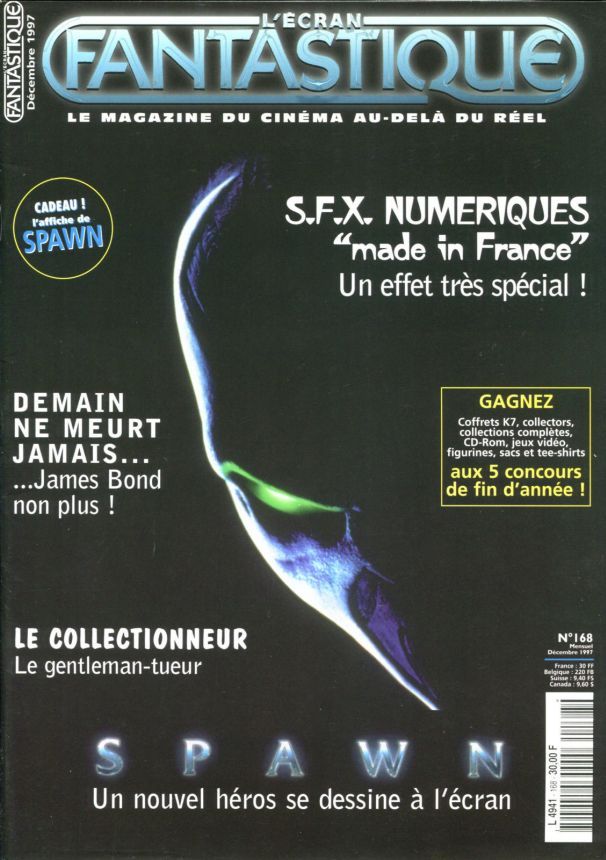 ECRAN FANTASTIQUE | L magazine side cover Issue 168 December 1997