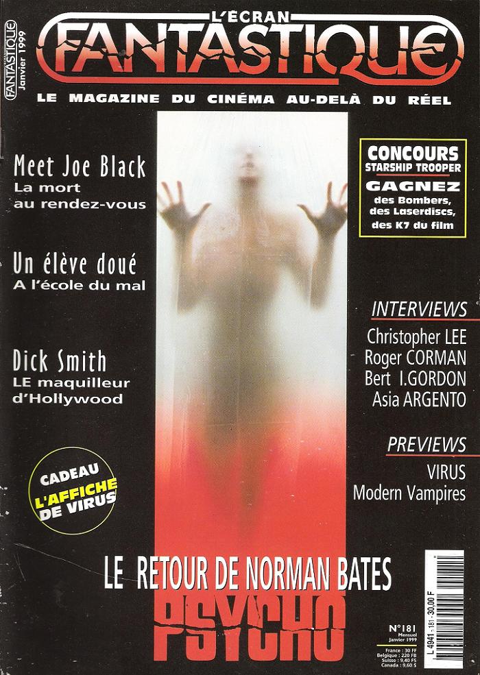 ECRAN FANTASTIQUE | L magazine side cover Issue 181 January 1999