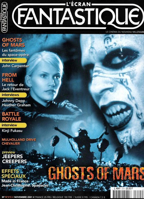 ECRAN FANTASTIQUE | L magazine side cover Issue 215 November 2001
