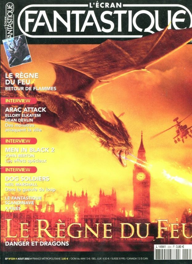 ECRAN FANTASTIQUE | L magazine side cover Issue 224 August 2002