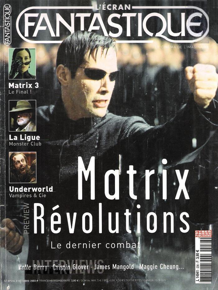 ECRAN FANTASTIQUE | L magazine side cover Issue 236 August 2003