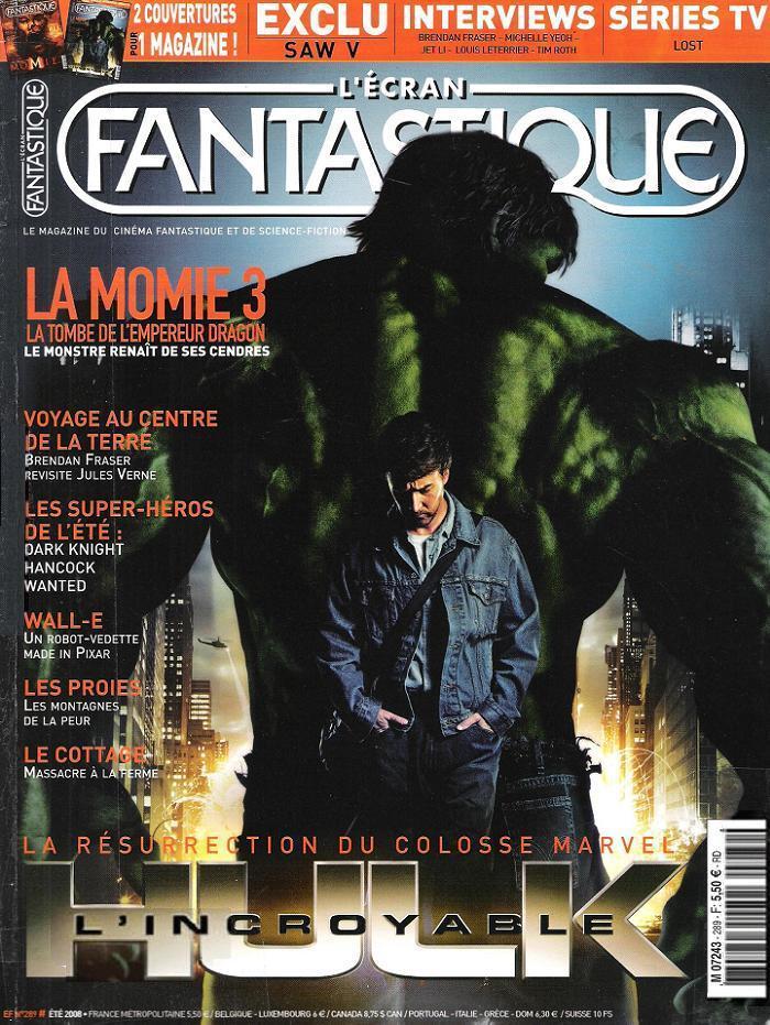 ECRAN FANTASTIQUE | L magazine side cover Issue 289 July/August 2008