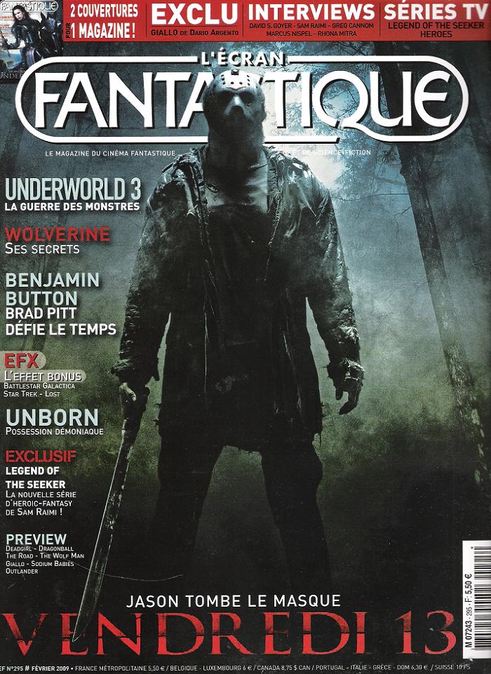 ECRAN FANTASTIQUE | L magazine side cover Issue 295 February 2009