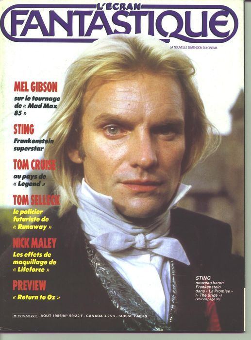 ECRAN FANTASTIQUE | L magazine side cover Issue 59 August 1985