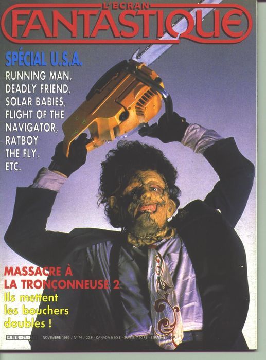 ECRAN FANTASTIQUE | L magazine side cover Issue 74 November 1986