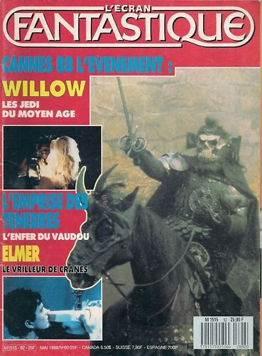 ECRAN FANTASTIQUE | L magazine side cover Issue 92 May 1988