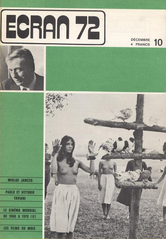 ECRAN magazine side cover Issue 10 December 1972