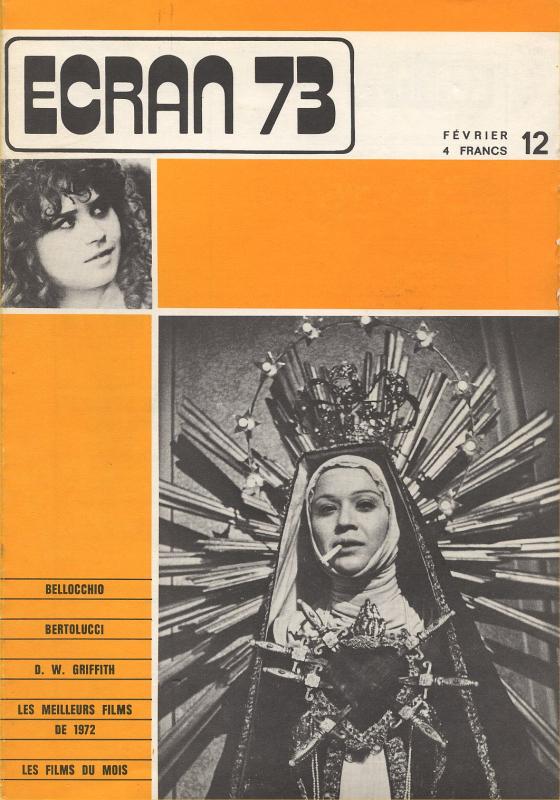 ECRAN magazine side cover Issue 12 February 1973
