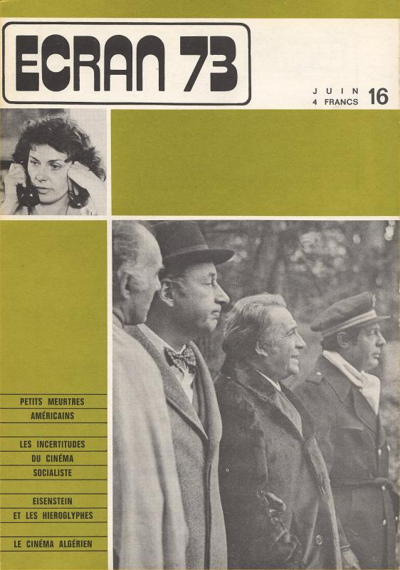 ECRAN magazine side cover Issue 16 June 1973