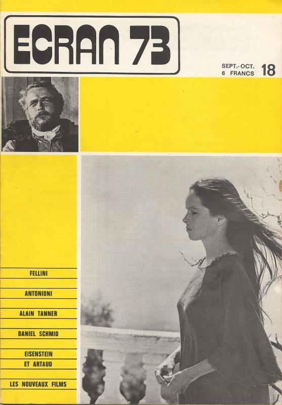 ECRAN magazine side cover Issue 18 September/October 1973