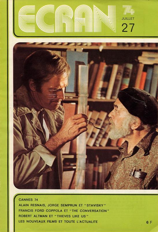 ECRAN magazine side cover Issue 27 July 1974