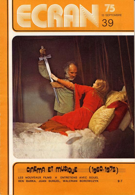 ECRAN magazine side cover Issue 39 August/September 1975