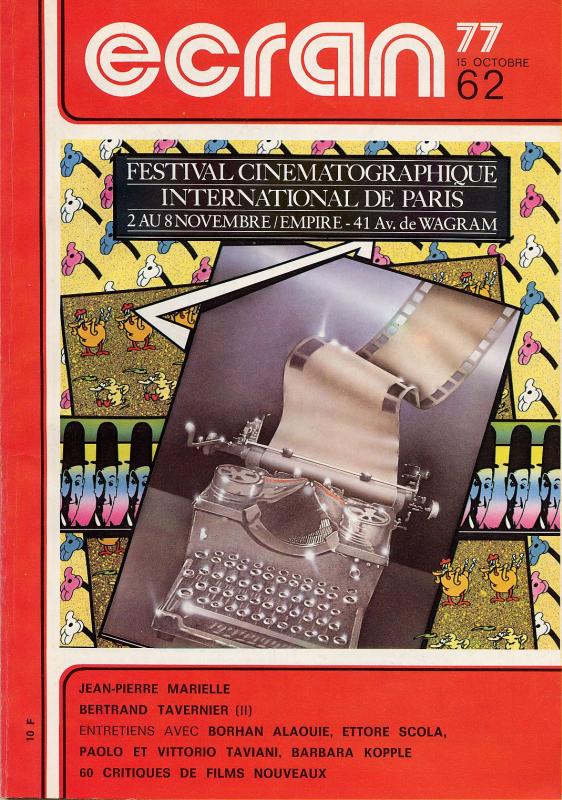ECRAN magazine side cover Issue 62 October 1977