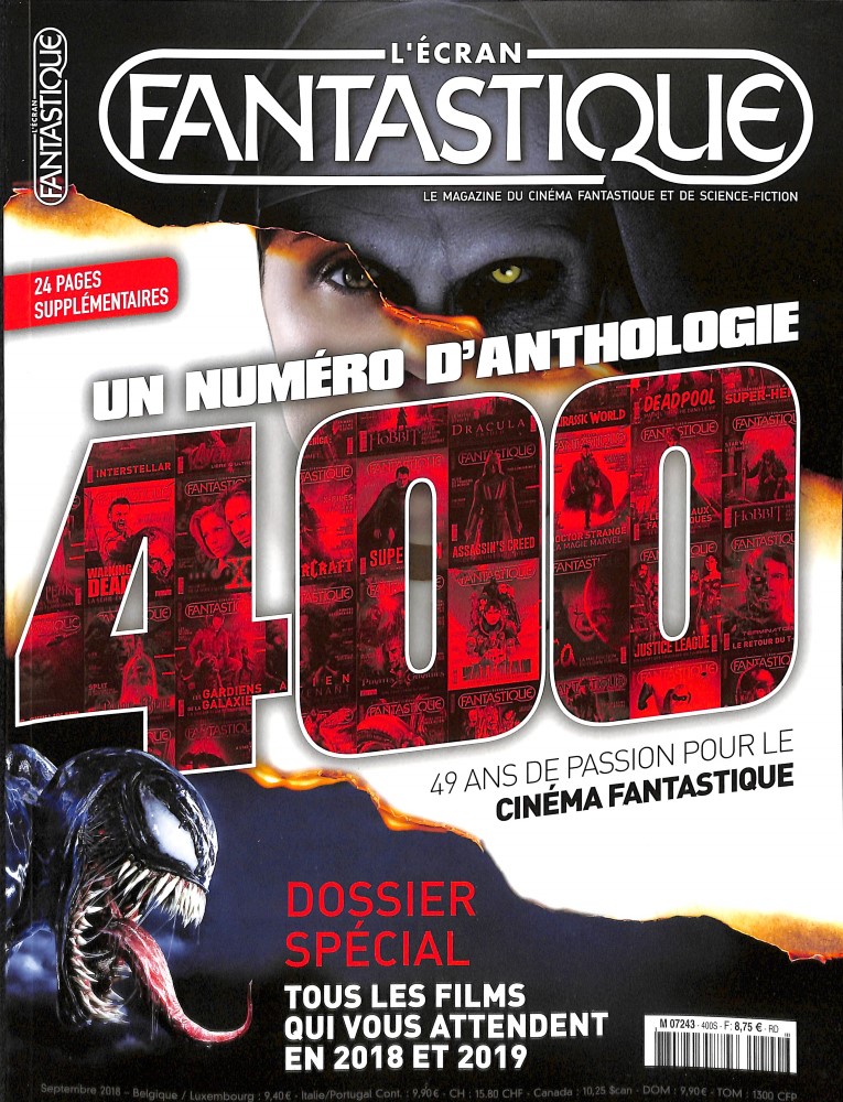 ECRAN FANTASTIQUE | L magazine side cover Issue 400  September 2018