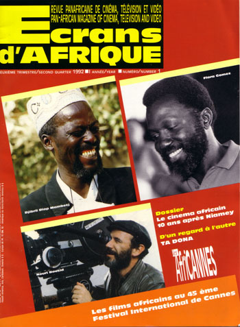 ECRANS DAFRIQUE magazine side cover Issue 1 April 1992