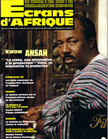 ECRANS DAFRIQUE magazine side cover Issue 3 January 1993