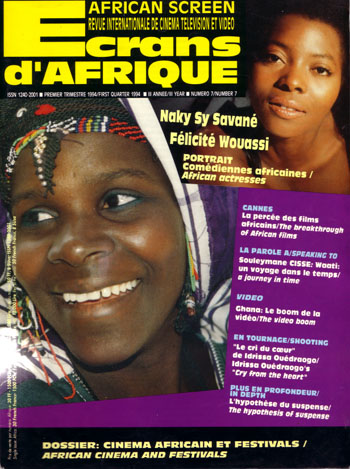 ECRANS DAFRIQUE magazine side cover Issue 7 January 1994