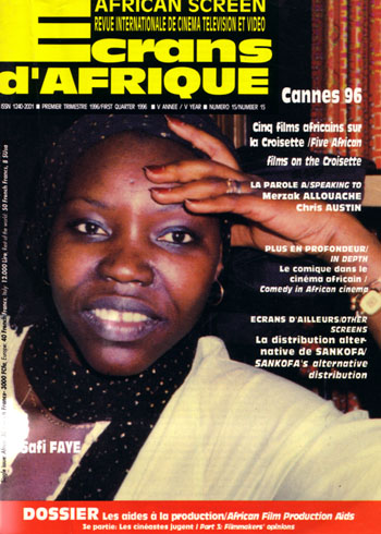ECRANS DAFRIQUE magazine side cover Issue 15 January 1996